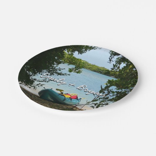 Kayaking in St. Thomas US Maagdeneilanden Papieren Bordje (Gekanteld)