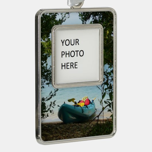 Kayaking in St. Thomas US Maagdeneilanden Verzilverd Kader Ornament (Rechts)