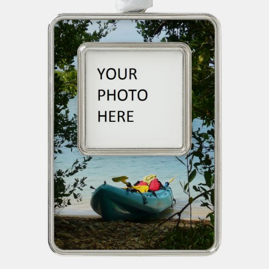 Kayaking in St. Thomas US Maagdeneilanden Verzilverd Kader Ornament (Voorkant)