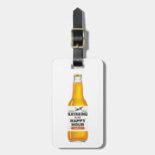 Kayaking is mijn gelukkige uur bagagelabel (Voorkant verticaal)