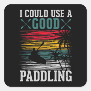 Kayaking kan wel paddling gebruiken vierkante sticker