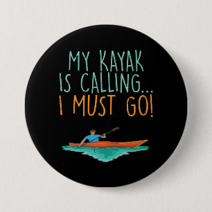 Kayaking Kayak Gift Ronde Button 7,6 Cm