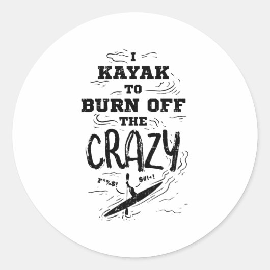 Kayaking Kayaker Ronde Sticker (Voorkant)