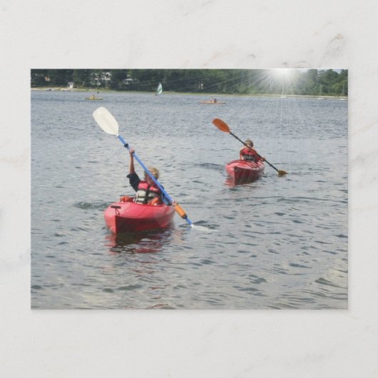 Kayaking Kinder Briefkaart (Voorkant)