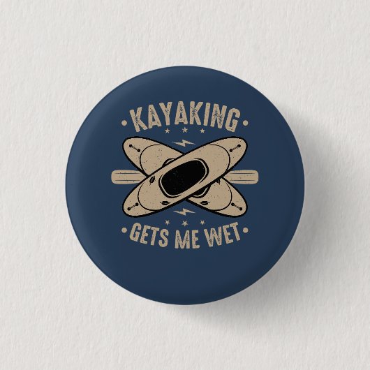 Kayaking laat me nat ronde button 3,2 cm (Voorkant)