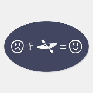 Kayaking maakt je gelukkig ovale sticker