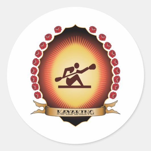 Kayaking Mandorla Ronde Sticker (Voorkant)