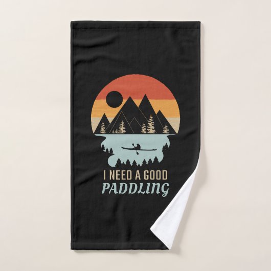 Kayaking Mountains Retro Handdoek (Handdoek)