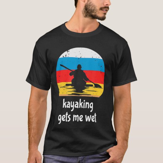 Kayaking Paddling Boating Retro Kayak T-shirt (Voorkant)