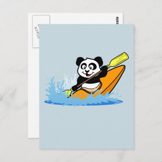 Kayaking Panda Briefkaart (Voorkant / Achterkant)