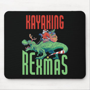 Kayaking Rexmas T-rex Dinosaur Kerstvakantie K Muismat