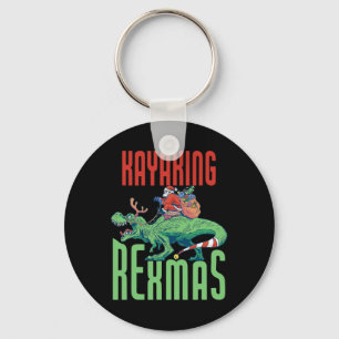 Kayaking Rexmas T-rex Dinosaur Kerstvakantie K Sleutelhanger