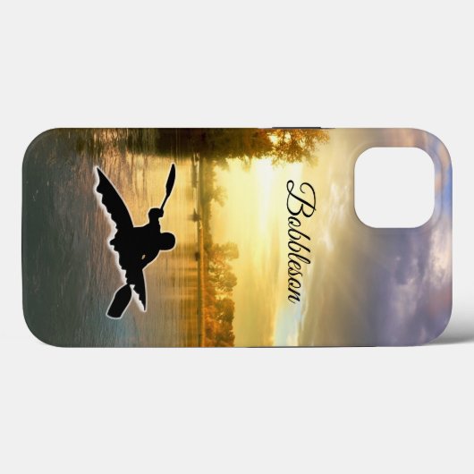 Kayaking sunset Kayaker silhouette Personalize Cas Case-Mate iPhone Case (Achterkant (horizontaal))