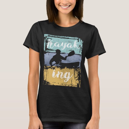 Kayaking T-shirt - Retro Kayak (Voorkant)