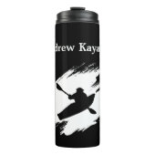 Kayaking - with Kayaker silhouette - Personalize Thermosbeker (Voorkant)