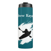 Kayaking - with Kayaker silhouette - Personalize Thermosbeker (Voorkant)