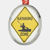 Kayaking Zone Metalen Ornament (Links)