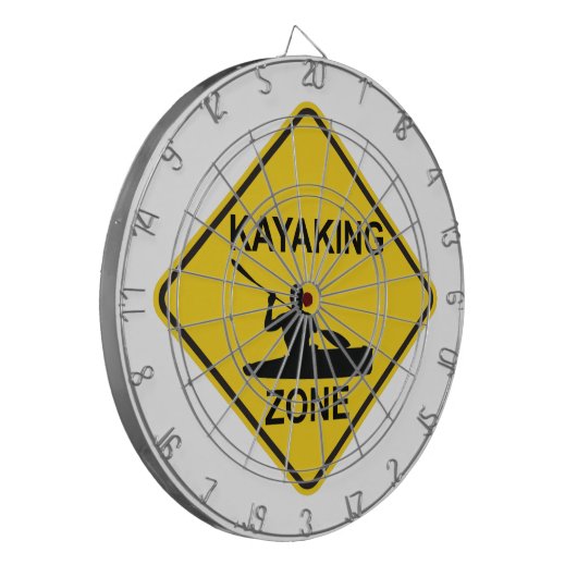 Kayaking Zone Road Sign Dartbord (Voorkant Links)