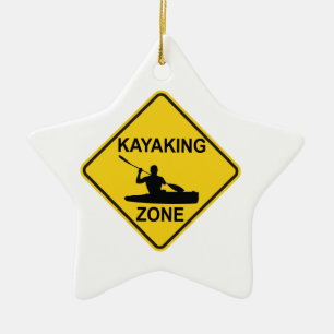 Kayaking Zone Road Sign Keramisch Ornament