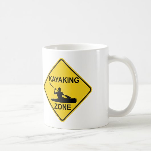 Kayaking Zone Road Sign Koffiemok (Rechts)