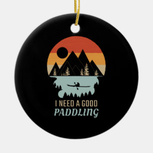 Kayakken Bergen Retro Keramisch Ornament