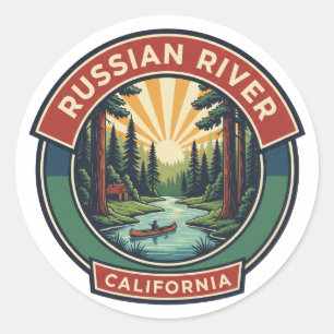 Kayakken in Russian River California Reizen Ronde Sticker