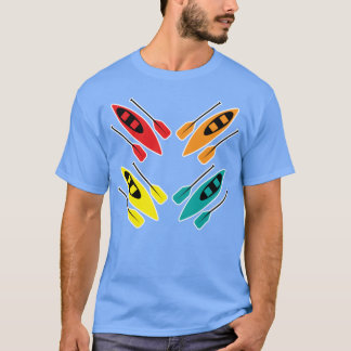 Kayakken Kleurrijk Peddel Sport Patroon Kunst meis T-shirt