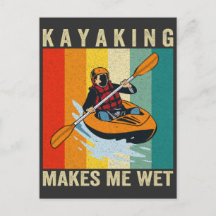 Kayakken maakt me nat Funny Canoeing Vintage Retro Briefkaart