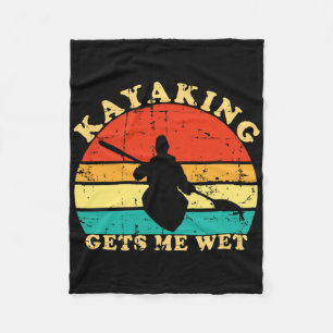Kayakken maakt me nat Retro Vintage Kayaker Bootva Fleece Deken