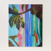 Kayakken op het Ocean Beach Art Legpuzzel (Verticaal)