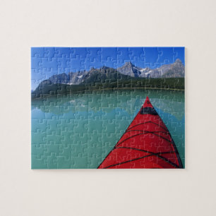 Kayakken op Waterfowl Lake onder Howse Peak Legpuzzel
