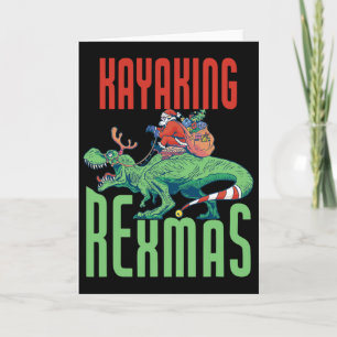 Kayakken Rexmas T-rex Dinosaur Kerstdagen Vakantie Kaart