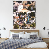 Kayakoy Fethiye Deserted Town Geometric Art Canvas Afdruk (Insitu (Slaapkamer))