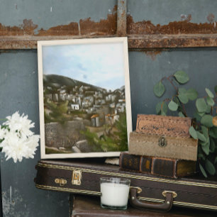 Kayakoy Historische Griekse huizen Kunstmatig Abst Poster