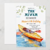 Kayaks birthday party invitation (Devant / Derrière)