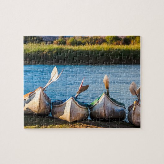 Kayaks on the River Bank Puzzle (Horizontal)