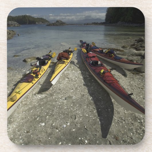 Kayaks op Dicebox Island, Broken Island Group, Onderzetter (Voorkant)