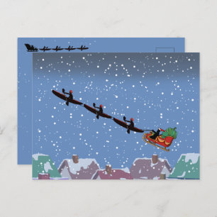 Kayaks Pulling Sleigh Folded Wenskaart Briefkaart