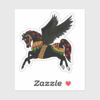 Kayemess Black Carousel Pegasus Sticker