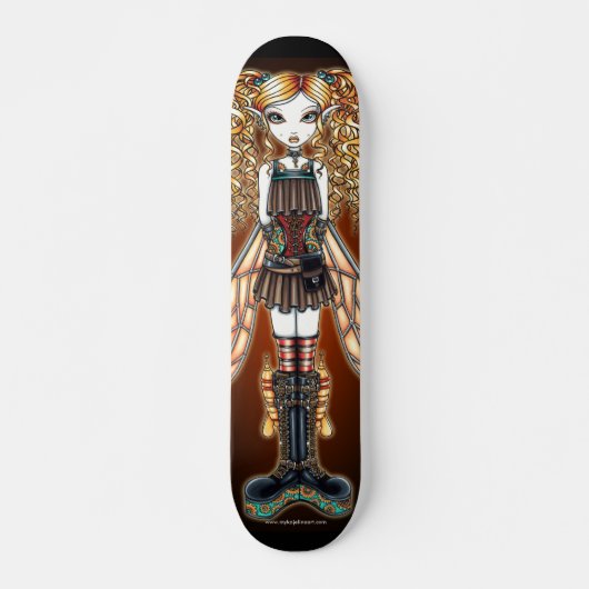 "Kayla" Steampunk Fairy Art Skateboard (Voorkant)