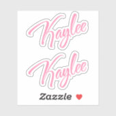 Kaylee Decoratieve Naam in Roze x2 Sticker (Vel)