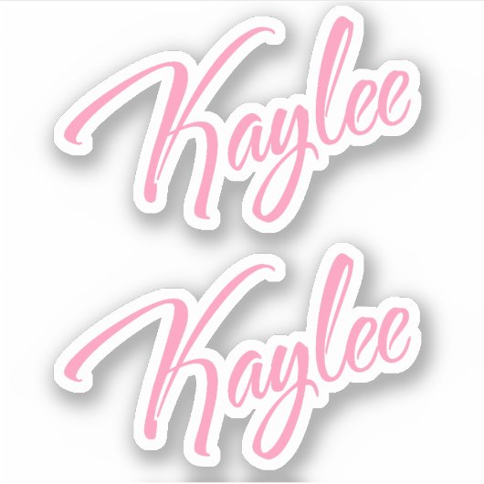 Kaylee Decoratieve Naam in Roze x2 Sticker (Voorkant)