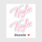 Kaylee Nom décoratif en rose x2 Sticker (Feuille)