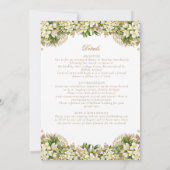 Kayleigh  White Floral katholieke bruiloft Kaart (Achterkant)