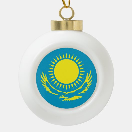 Kazachse vlag keramische bal ornament (Voorkant)