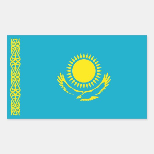 Kazachse vlag rechthoekige sticker (Voorkant)