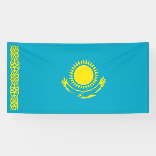 Kazachse vlag spandoek (Horizontaal)