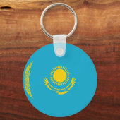 Kazachstan Fisheye Flag Sleutelhanger (Voorkant)