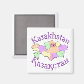 Kazachstan-kaart Magneet (Voorkant / Achterkant)