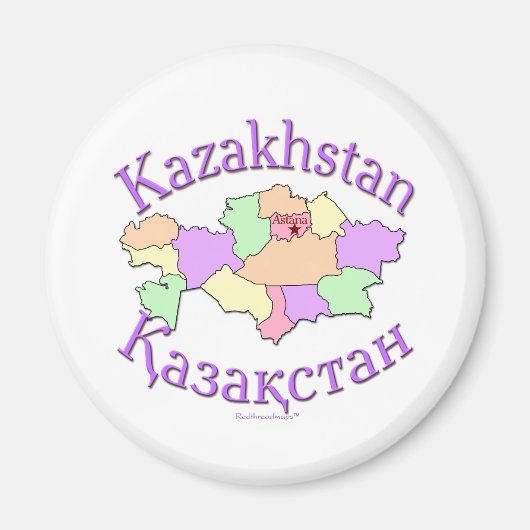 Kazachstan-kaart Magneet (Voorkant)
